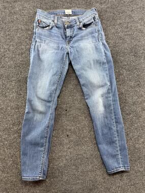Hudson Krista Super Skinny Crop Jeans Womens 27 Light Wash Blue Mid Rise Denim